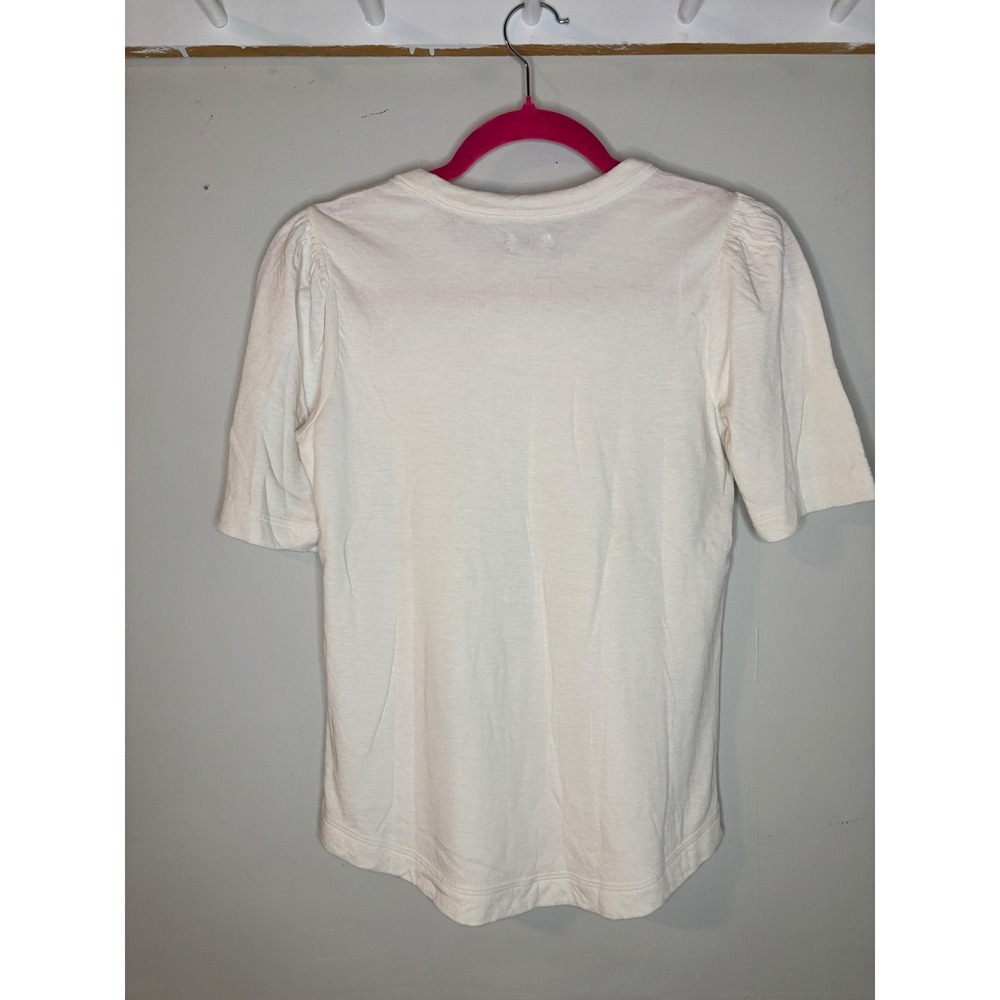 Faherty Pima Cotton Modal‎ Puff Sleeve Tee Cream Womens XS - Picture 4 of 6